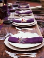 thanksgiving table setting with purple accents