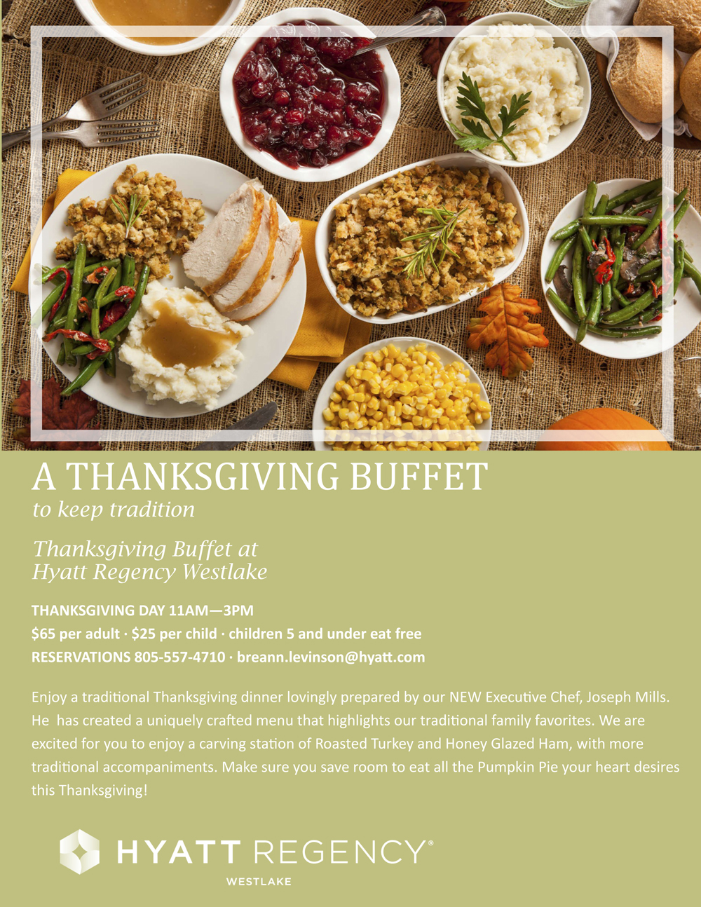 Hyatt Regency Westlake Thanksgiving Menu2017