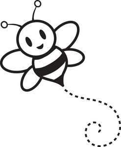 bumble bee buzzing around cartoon in black and white 0071 0905 2918 5958 SMU